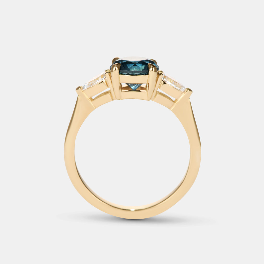 Customizable Certified Diamond and Oval Blue Sapphire Engagement Ring ...